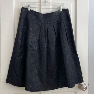 Anne Klein Black Vintage Metallic Floral Skirt